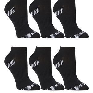 Black & White Stripe-Heel Six-Pair Socks Set